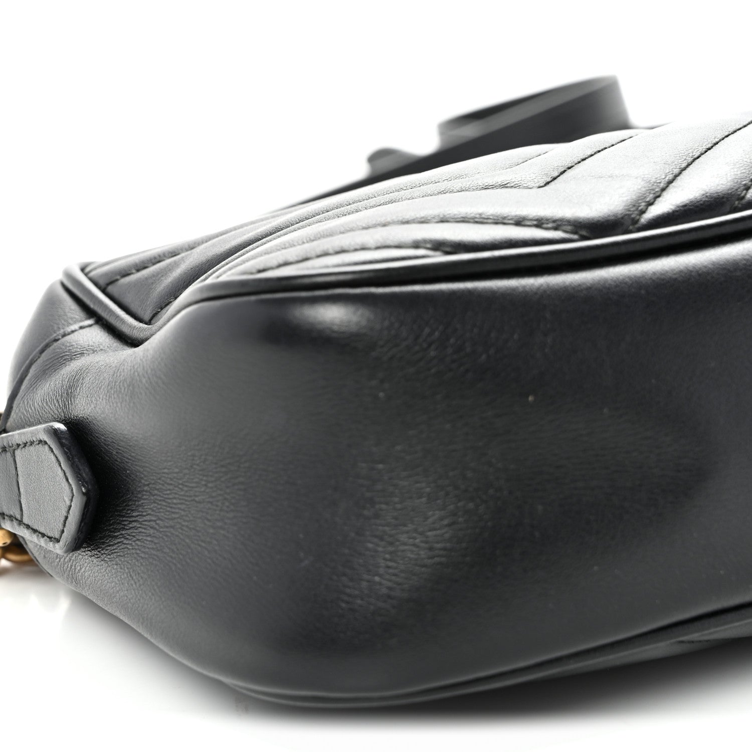 Calfskin Matelasse Small GG Marmont Chain Shoulder Bag Black