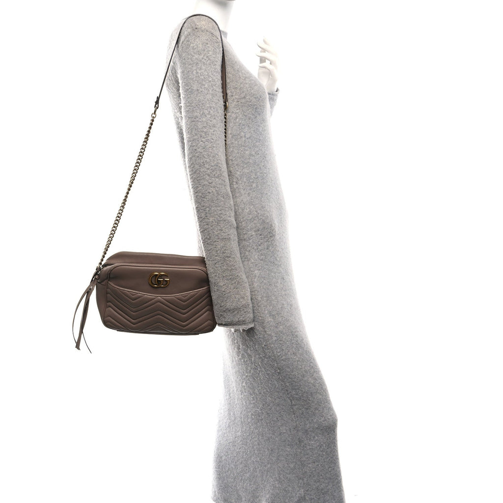 Calfskin Matelasse Medium GG Marmont Chain Shoulder Bag Porcelain Rose