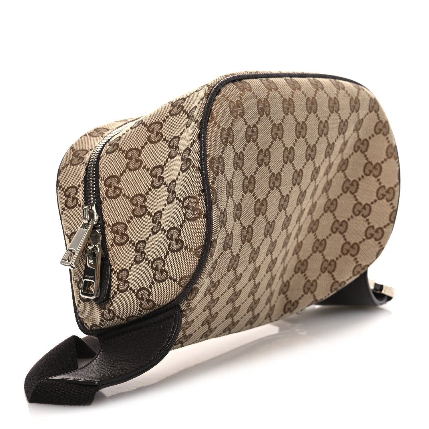 Monogram Dollar Calfskin Waist Pouch Beige Ebony Testa di Moro Marrone Scuro