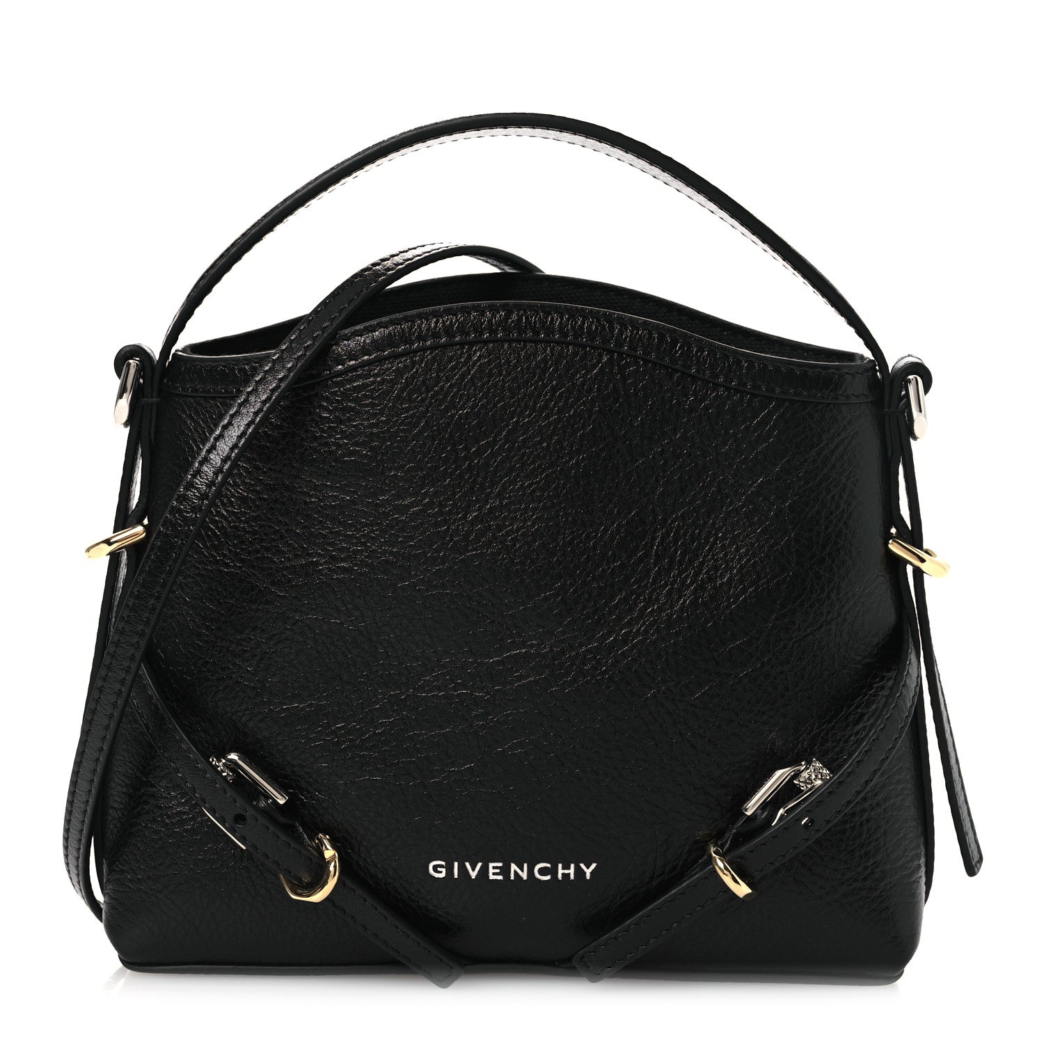 Tumbled Calfskin Nano Voyou Bag Black