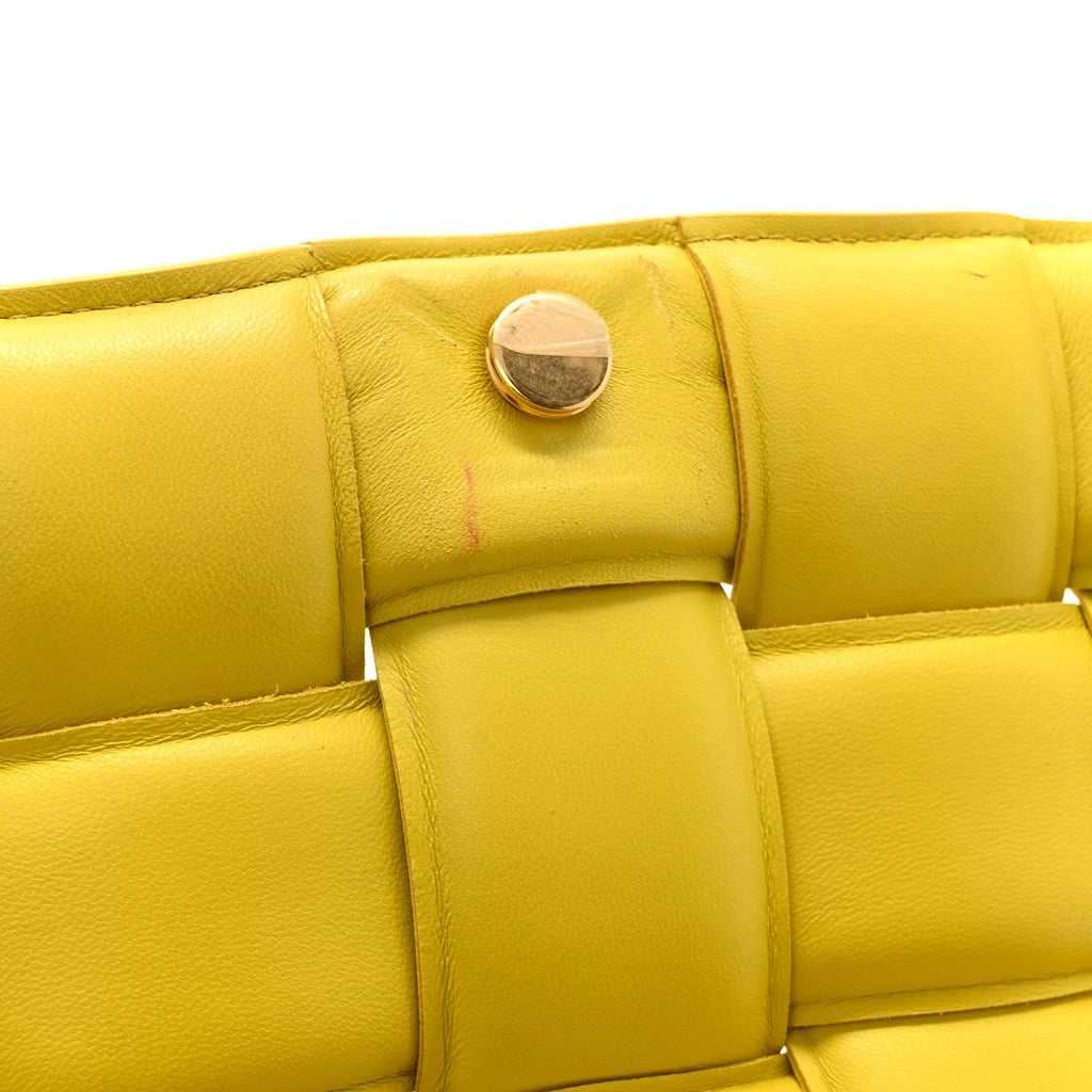 Nappa Maxi Intreccio Padded Cassette Crossbody Bag Buttercup