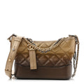 Metallic Goatskin Quilted Small Gabrielle Hobo Gold Bronze