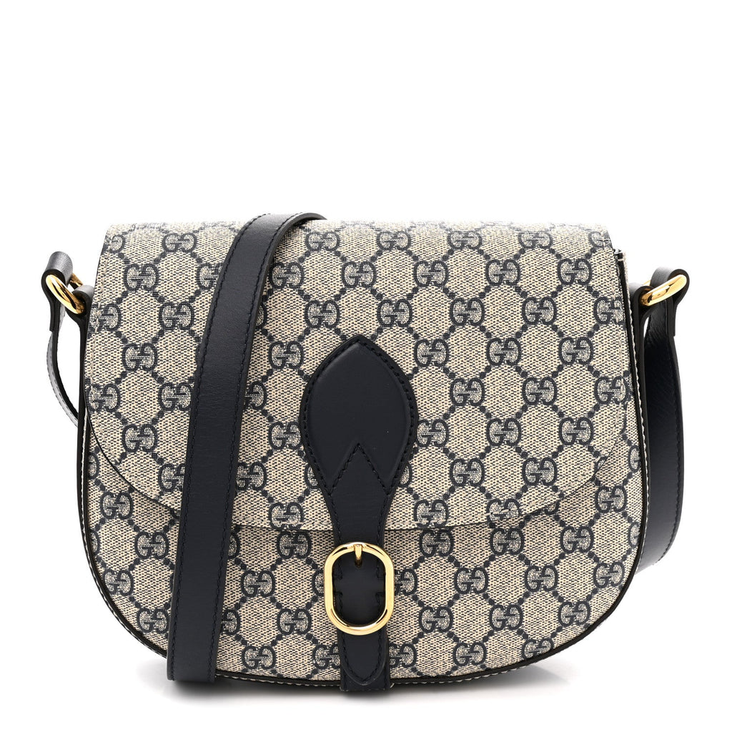 GG Supreme Monogram Small Messenger Shoulder Bag Beige Blue Navy