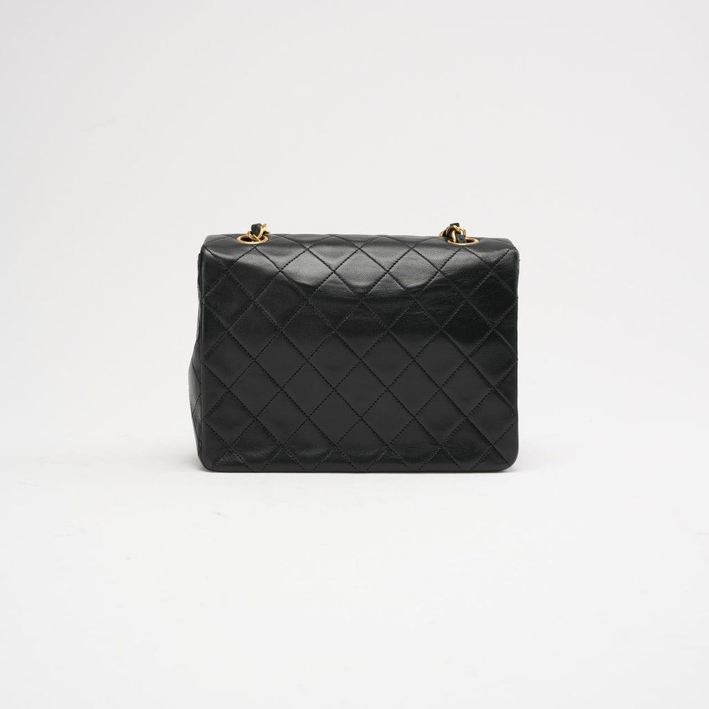 Chanel Vintage Black Mini Square Classic Flap Bag 1991