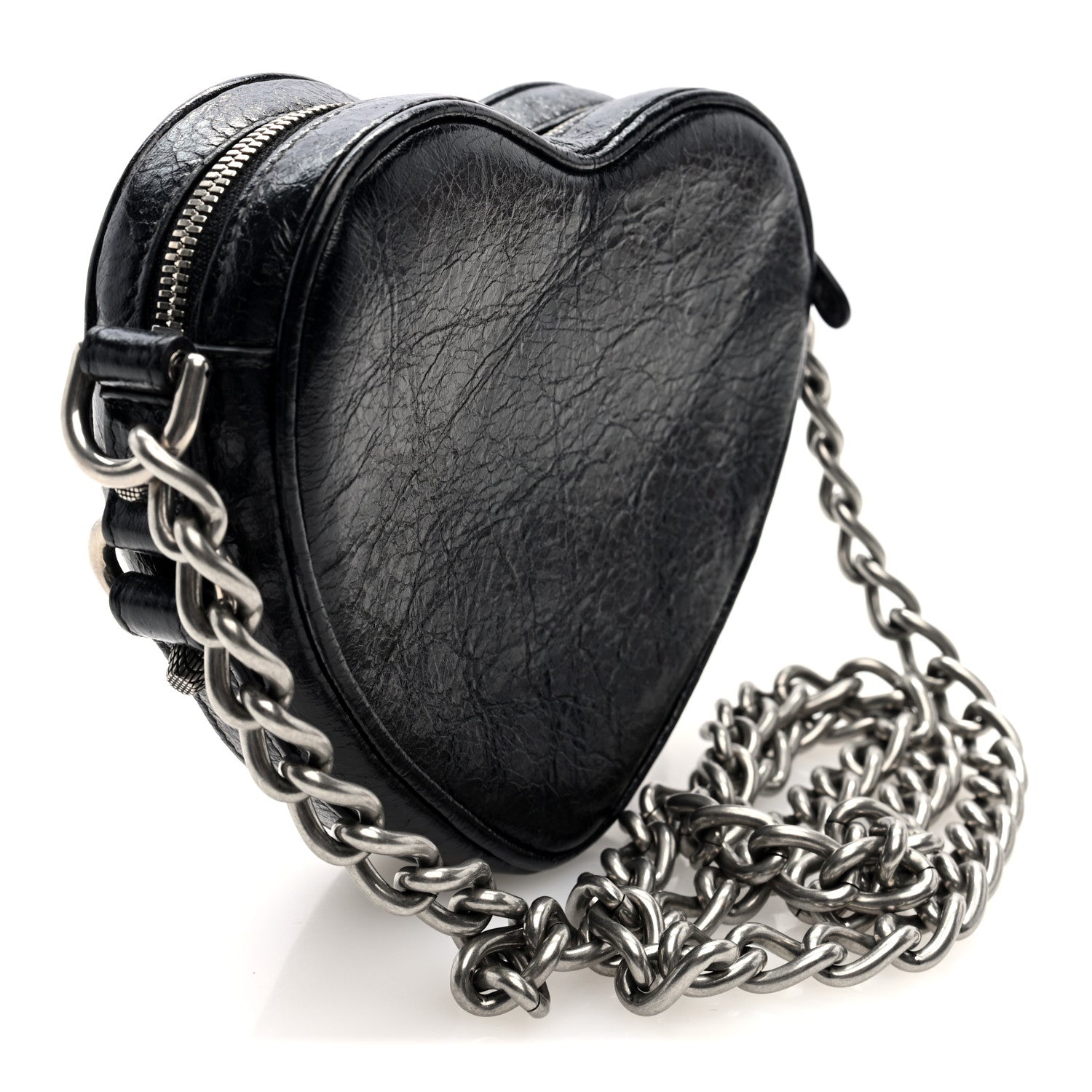 Agneau Arena Mini Le Cagole Heart Bag Black