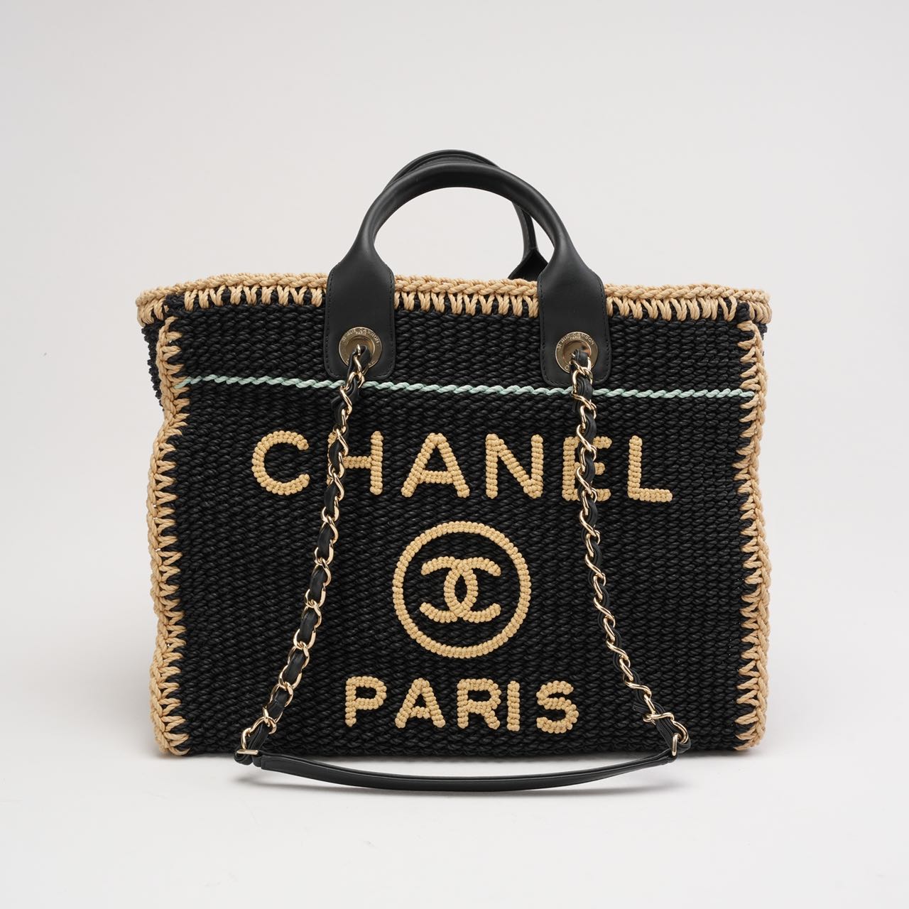 Chanel Black Cotton Crochet Small Deauville 2024