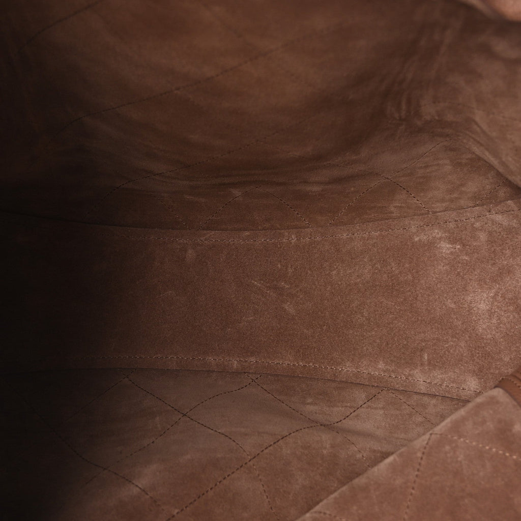 Grained Calfskin Maxi Shopping Bag Brown