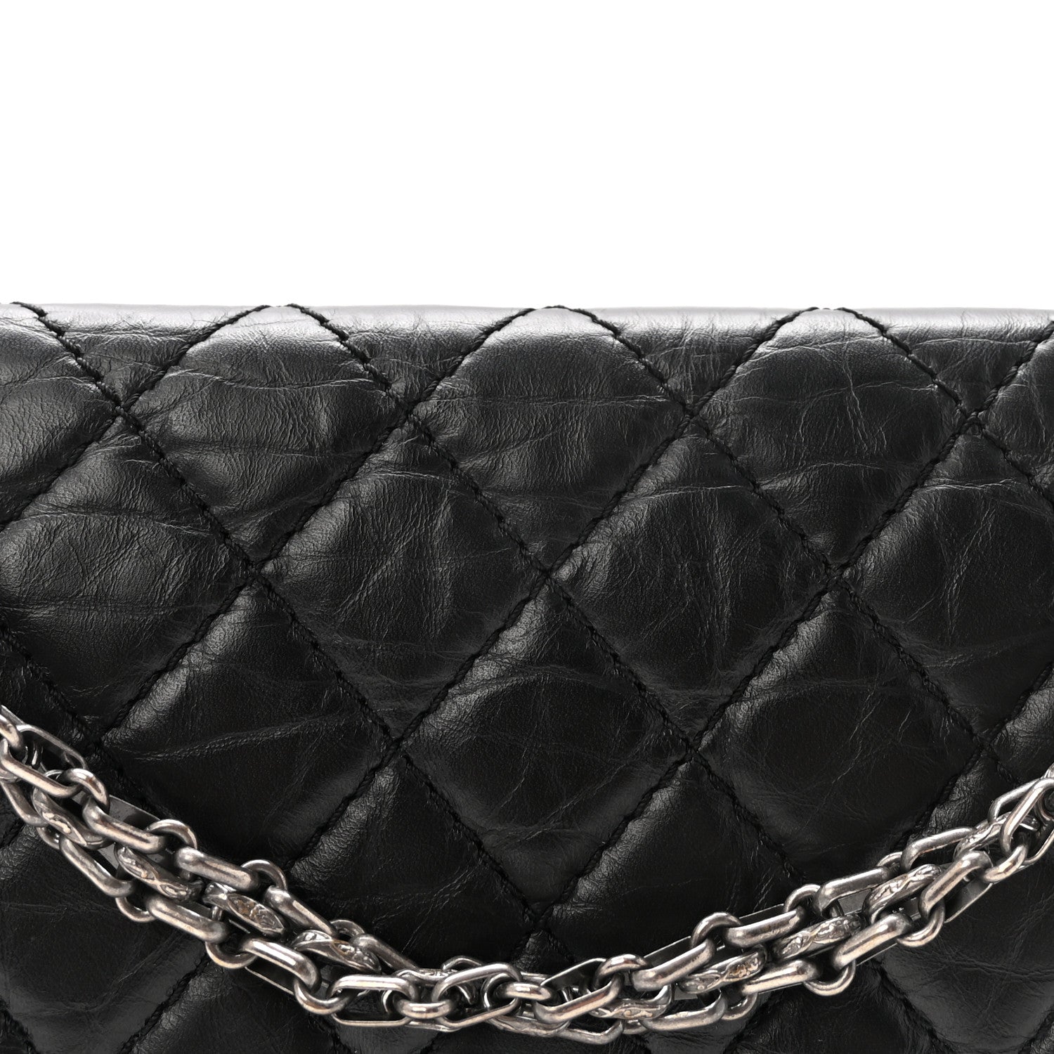 Aged Calfskin Quilted 2.55 Reissue 225 Flap Black