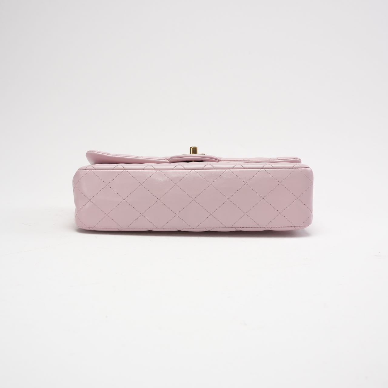 Chanel Pink Quilted Medium Classic Double Flap Bag 2017