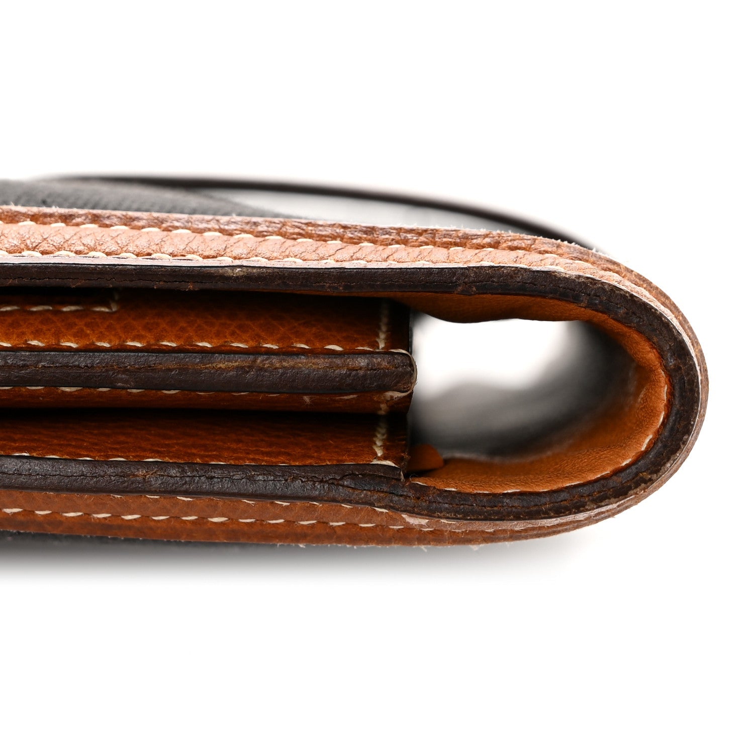 Canvas Courchevel Medor Clutch Gold Brown