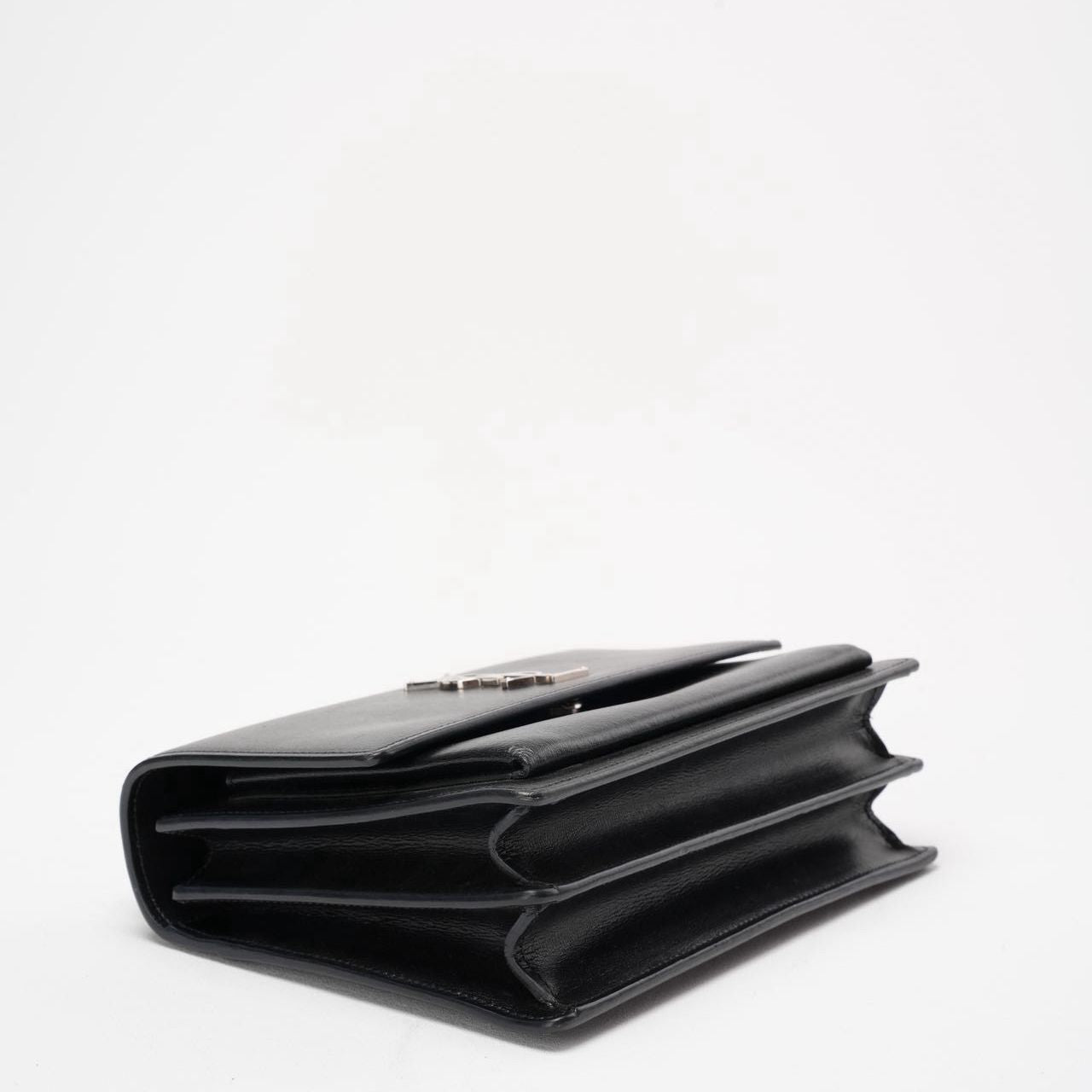 Saint Laurent Black Calfskin Medium Monogram Sunset