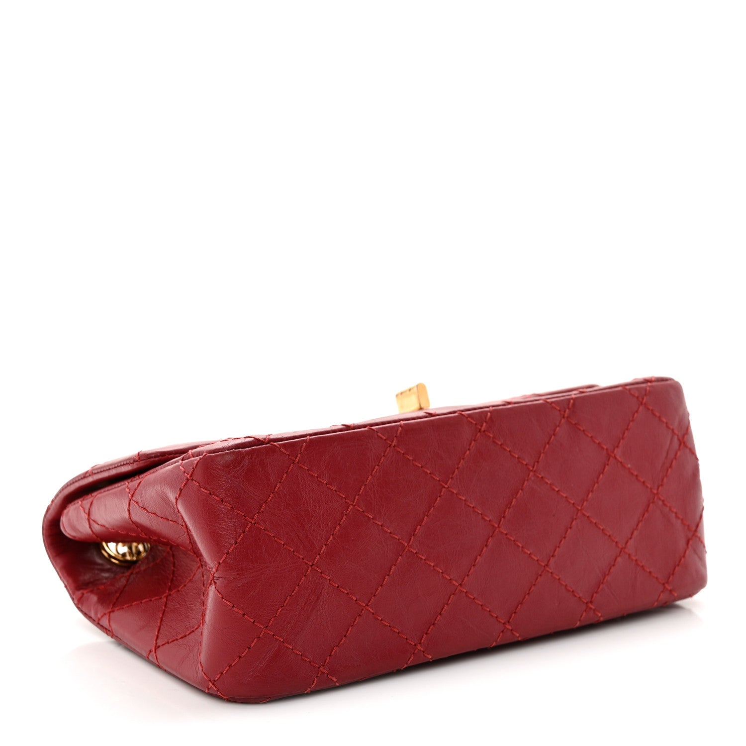 Aged Calfskin Quilted 2.55 Reissue Mini Flap Red