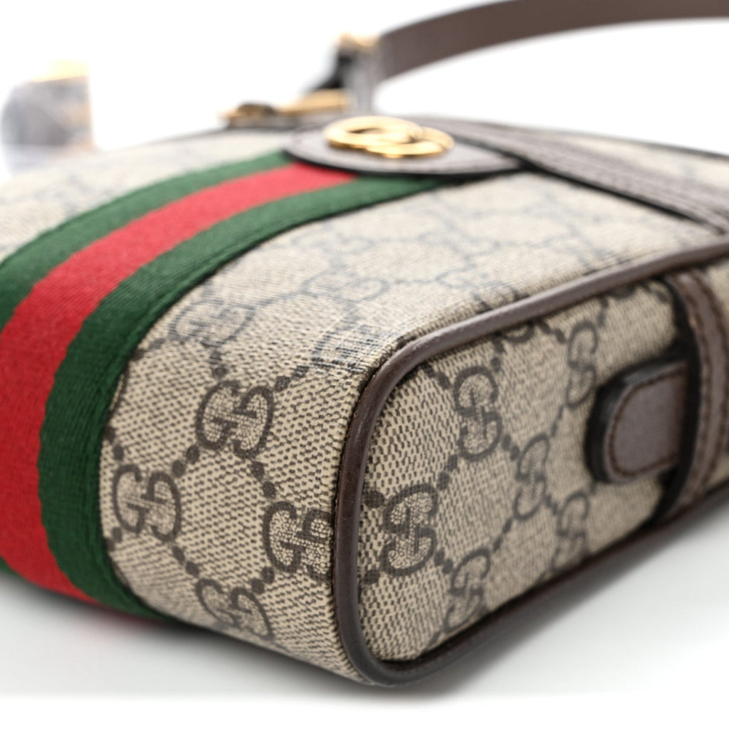 GG Supreme Monogram Web Mini Ophidia Messenger Brown
