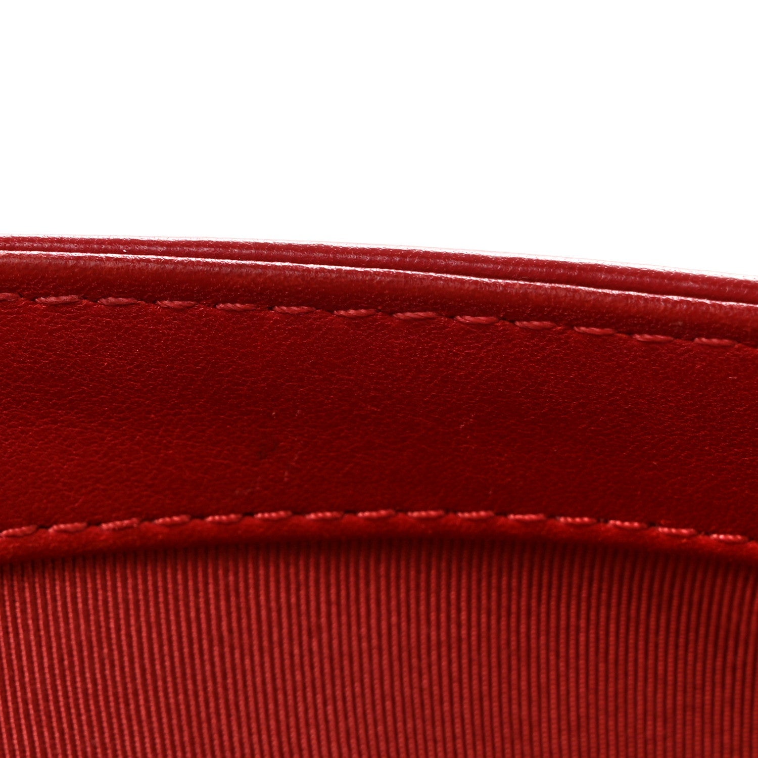 Calfskin Quilted Small Boy Flap Red