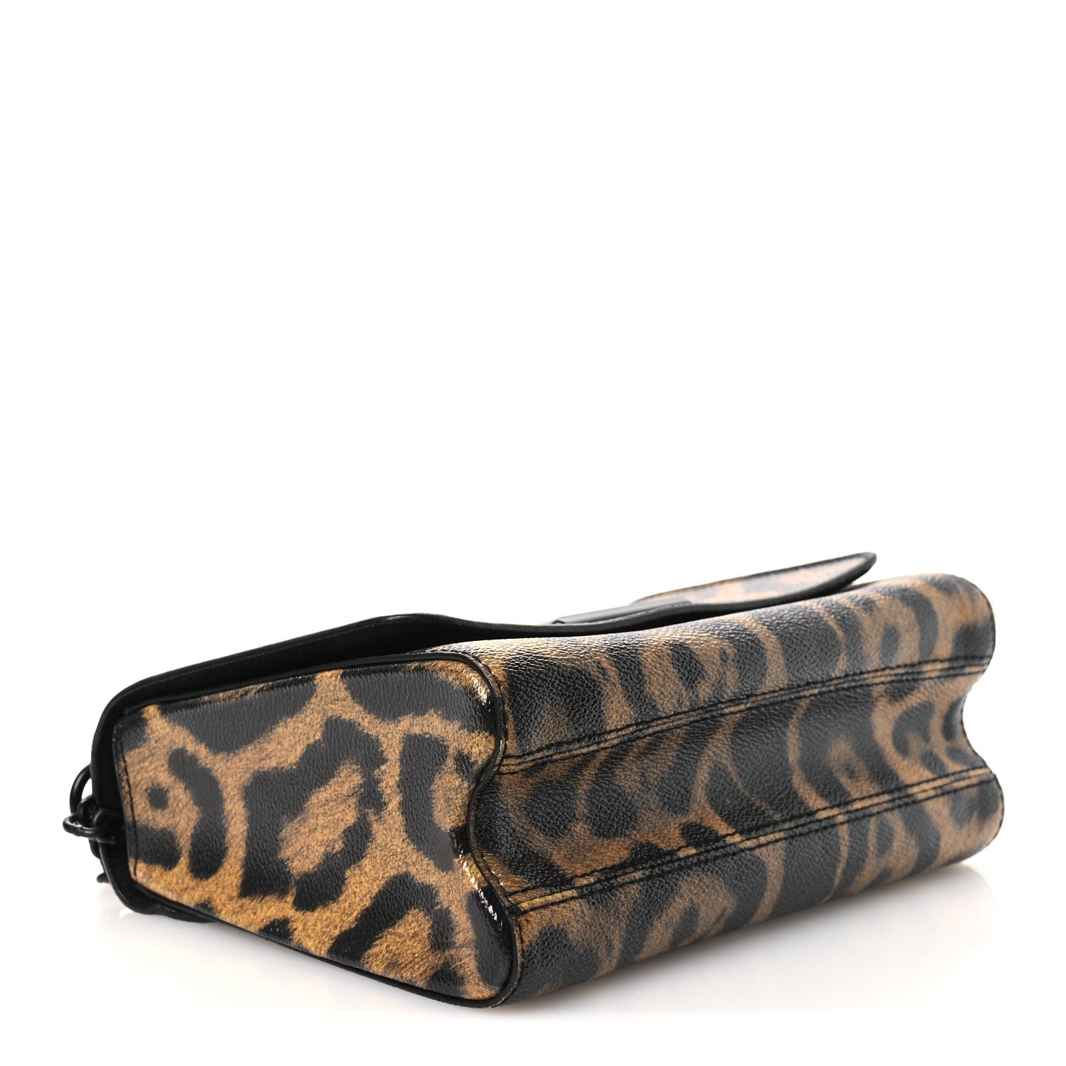 Calfskin Wild Animal Print Twist Shoulder Bag MM