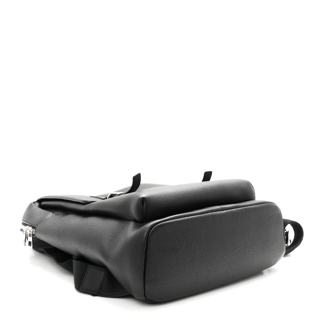 Grained Calfskin Military Backpack Black