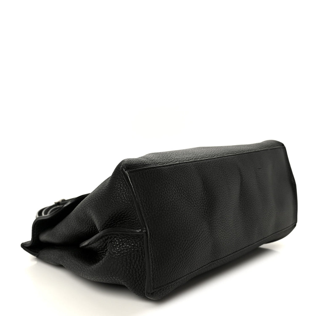 Cellarius Calfskin Bamboo Daily Top Handle Bag Black
