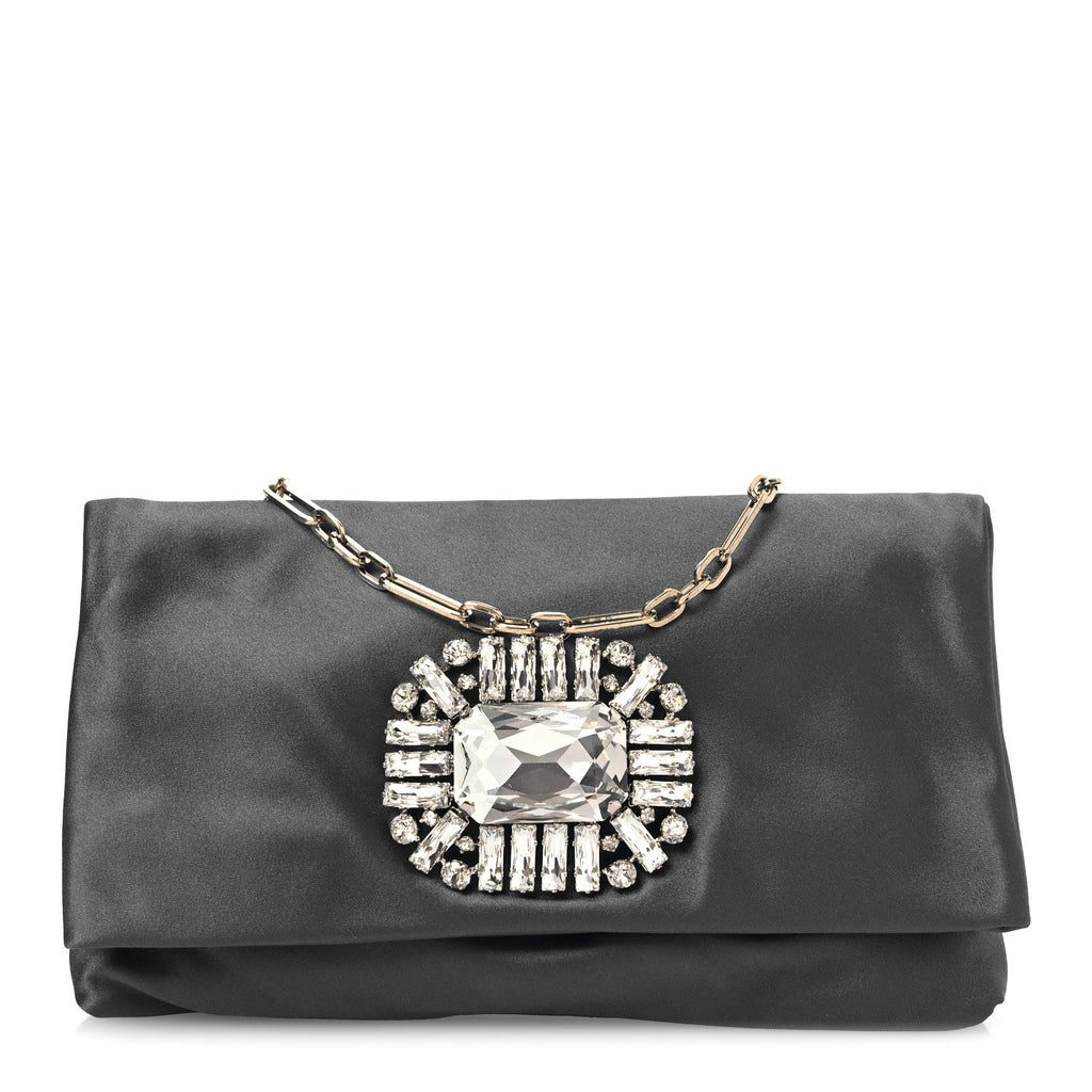 Satin Crystal Titania Clutch Blue