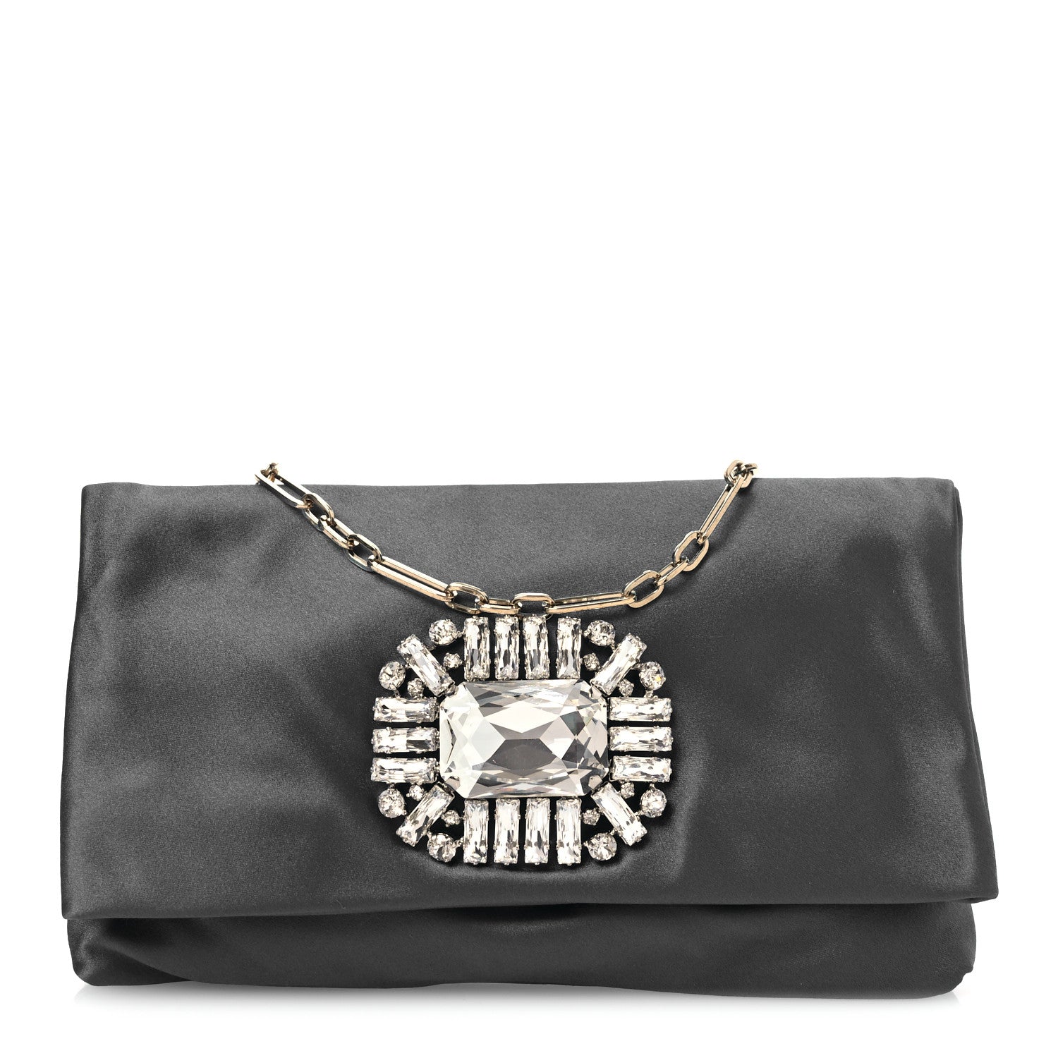 Satin Crystal Titania Clutch Blue