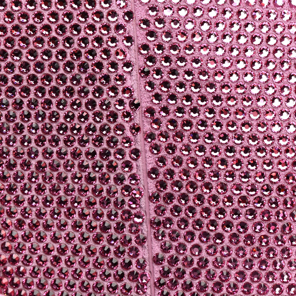Strass Suede Hourglass Top Handle Bag XS Pink