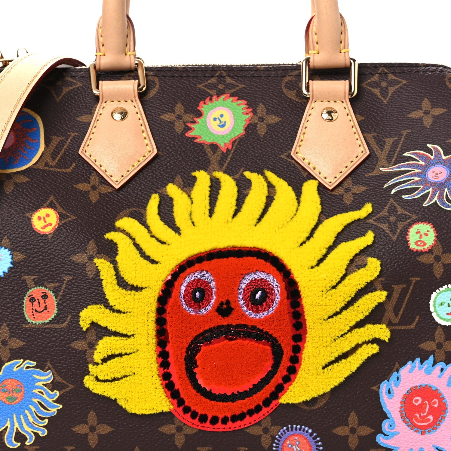 LV X YK Monogram Embroidered My Eternal Soul Speedy Bandouliere 25 Multicolor