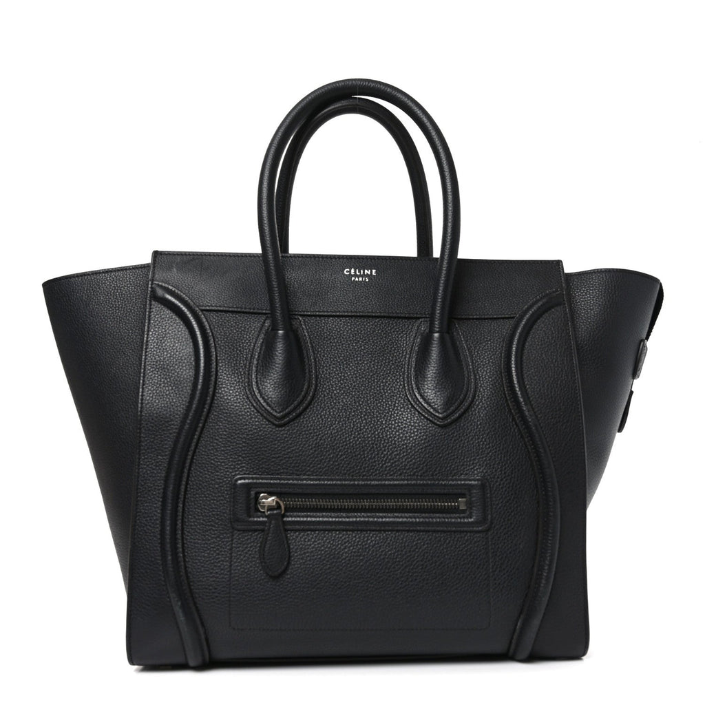 Drummed Calfskin Mini Luggage Black