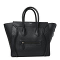 Drummed Calfskin Mini Luggage Black