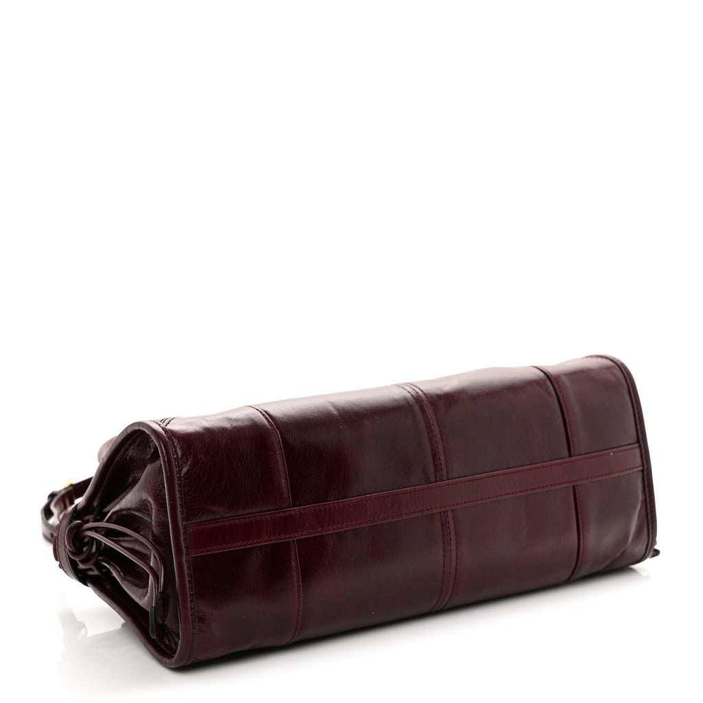 Shiny Nappa Medium Bonnie Shoulder Bag Bordeaux