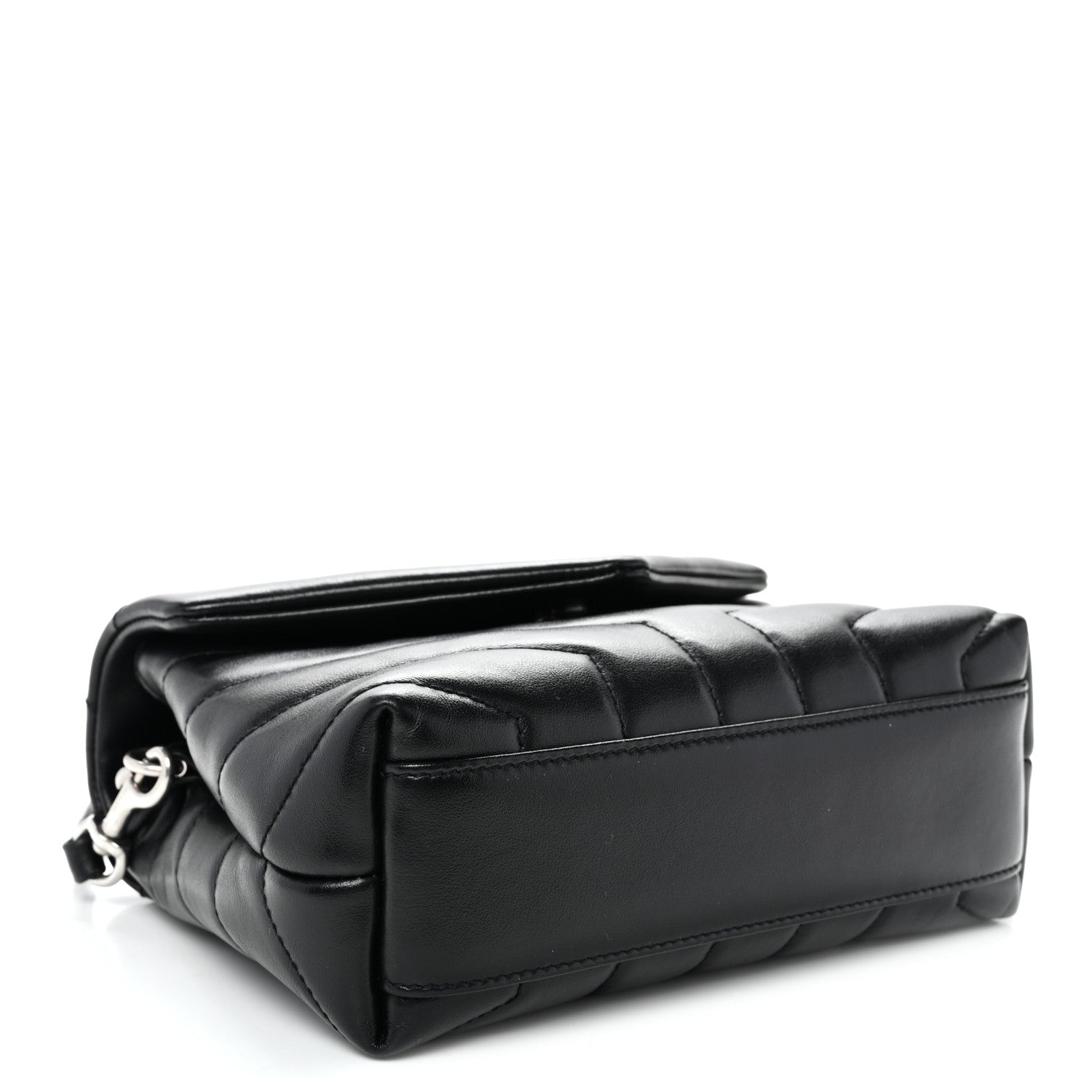 Calfskin Y Quilted Monogram Toy Loulou Crossbody Bag Black