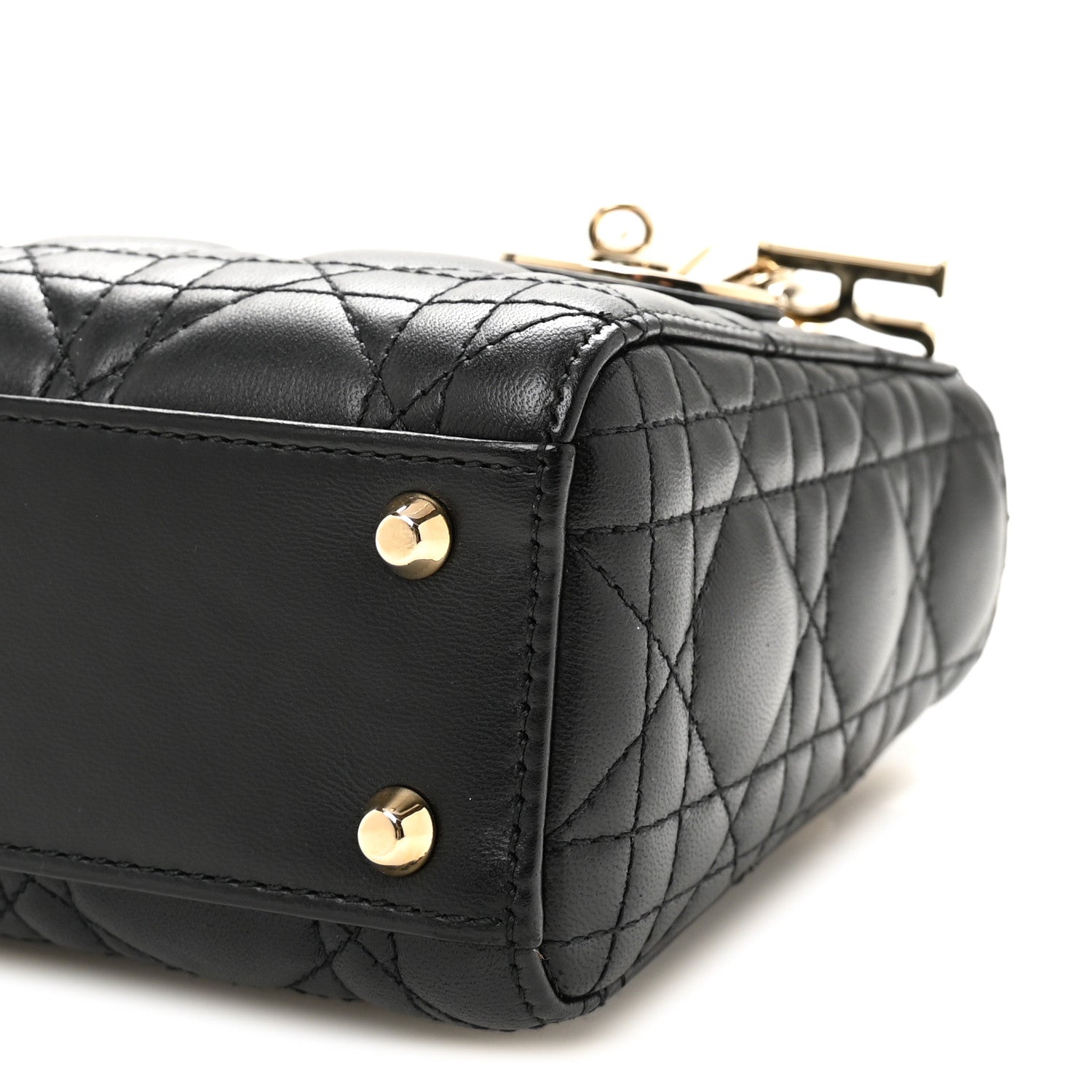 Lambskin Cannage Mini Lady Dior Black