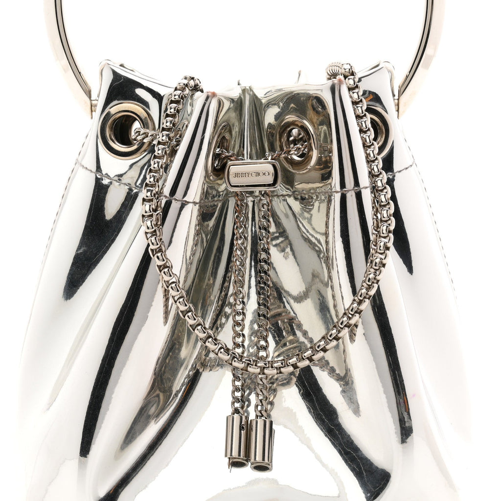 Metallic Patent Bon Bon Bag Silver