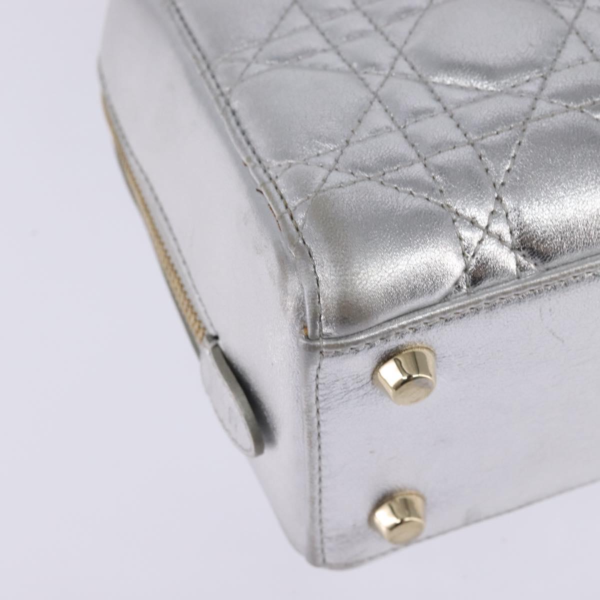 Christian Dior Lady Cannage Matelassé Silver Leather Bag (Authentic  )