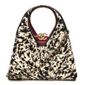 Pony Hair Printed Chic Lady Small Shopping Tote White Black