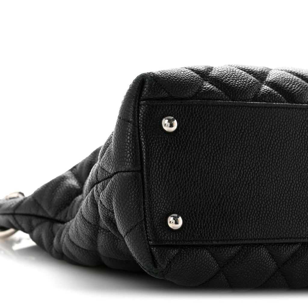 Caviar Quilted Easy Zip Tote Black