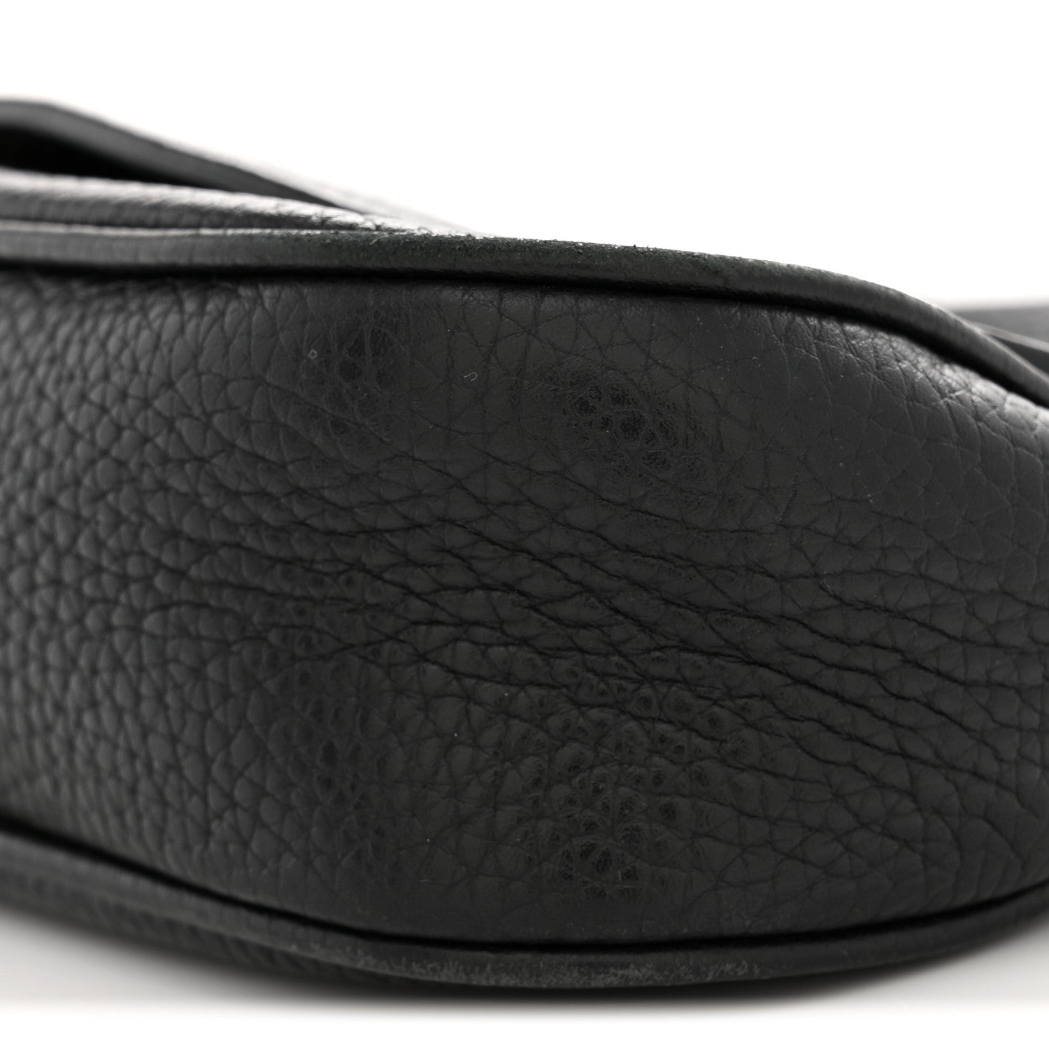 Pebbled Calfskin Medium Soho Flap Crossbody Black
