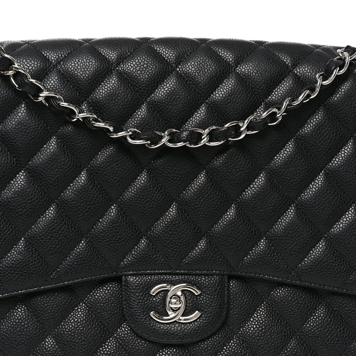Caviar Quilted Maxi Single Flap Black