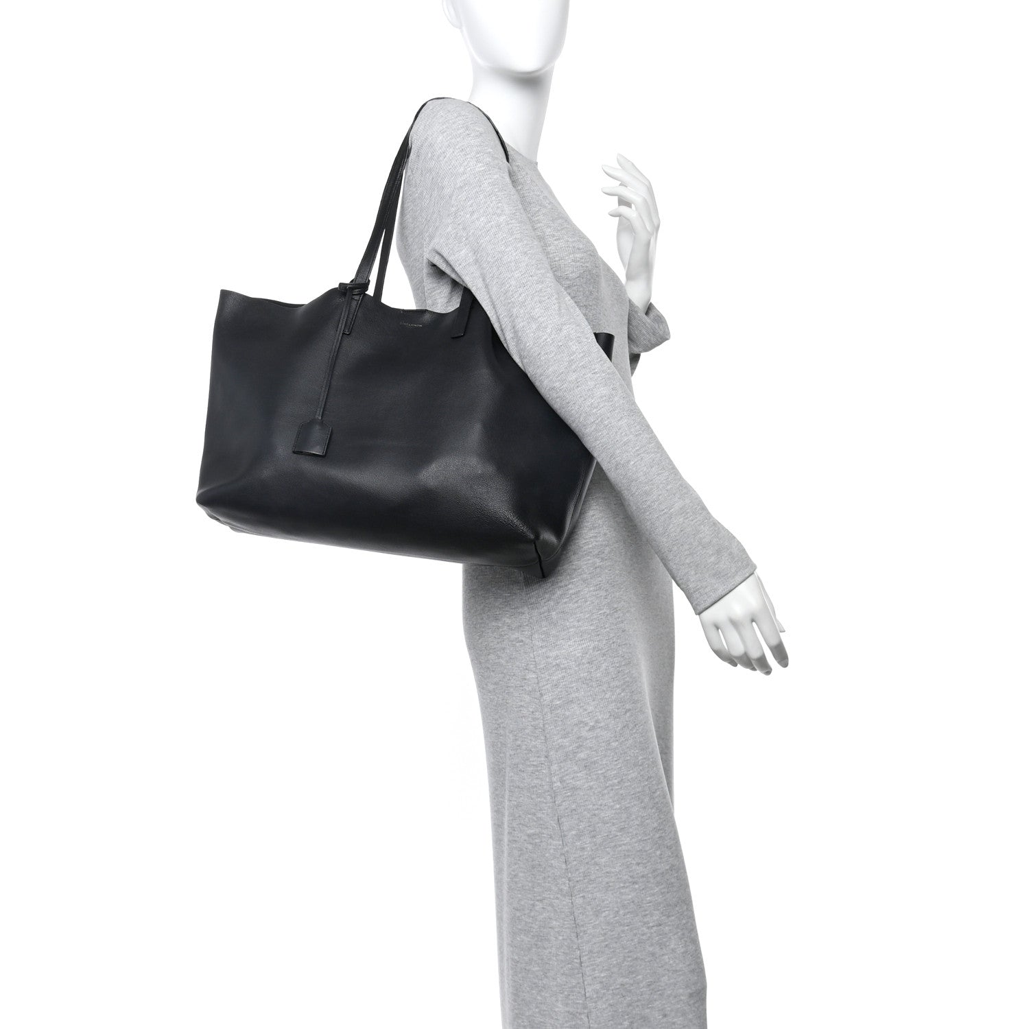 Calfskin Large Shopping Tote Black