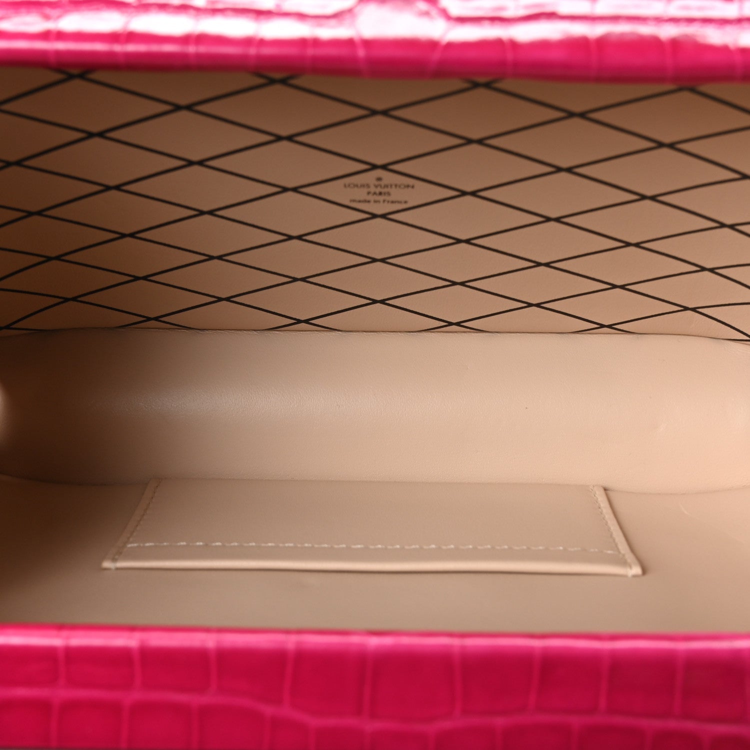 Alligator Petite Malle Pink White