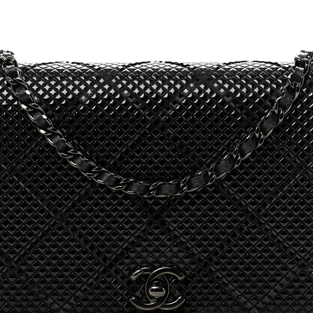 Lambskin Studded Wallet On Chain WOC Black