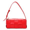 Lambskin Maxi Intrecciato Small Brick Cassette Bag Redstone