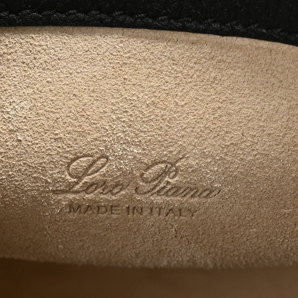 Grained Calfskin Micro Bale Bag Black