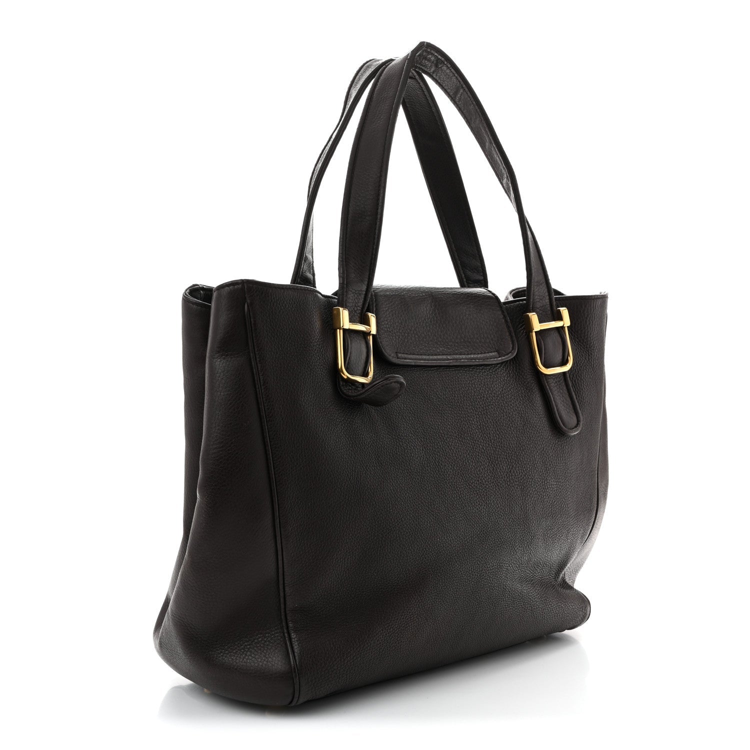 Pebbled Calfskin Medium 1973 Tote Dark Brown