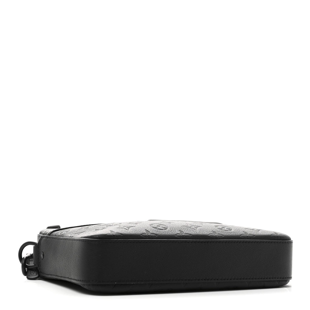 Calfskin Monogram Shadow Trio Messenger Black
