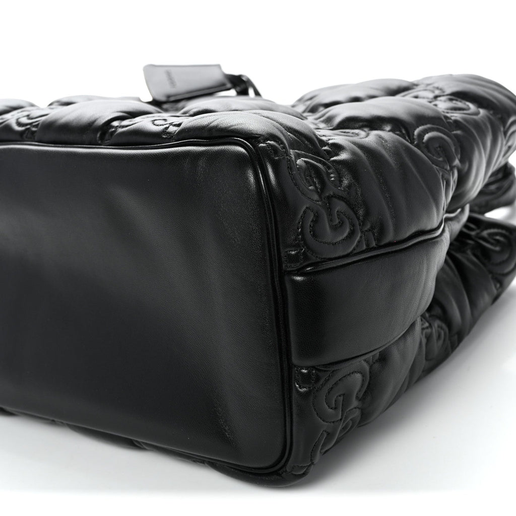 Calfskin GG Matelasse Large Tote Black