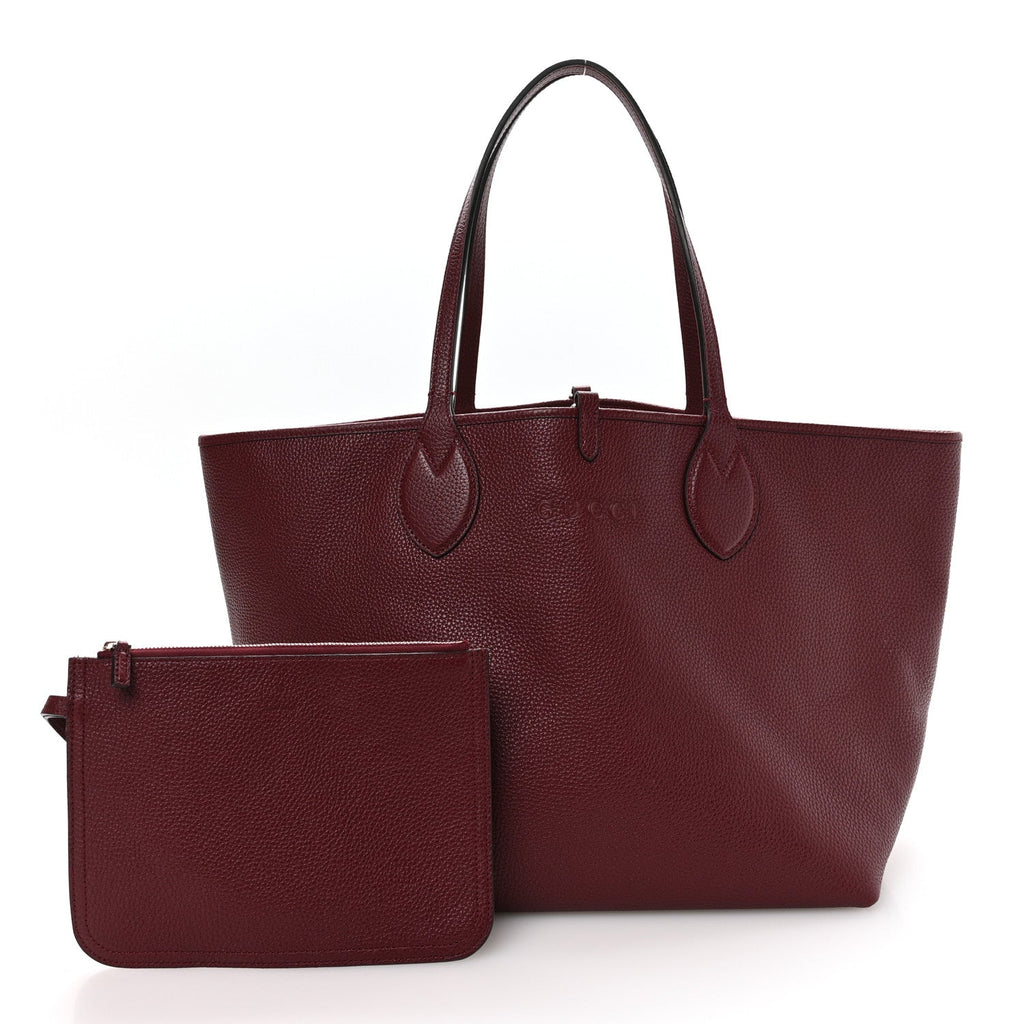 Grained Calfskin Monogram Large Totissima Reversible Tote Rosso Ancora