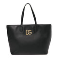 DOLCE GABBANA Calfskin Medium Fefe Tote Black