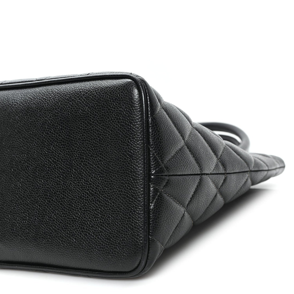 Caviar Quilted Medallion Tote Black