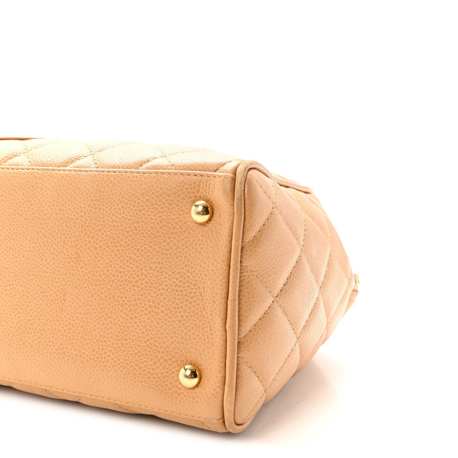 Caviar Quilted Large Bowler Bag Beige