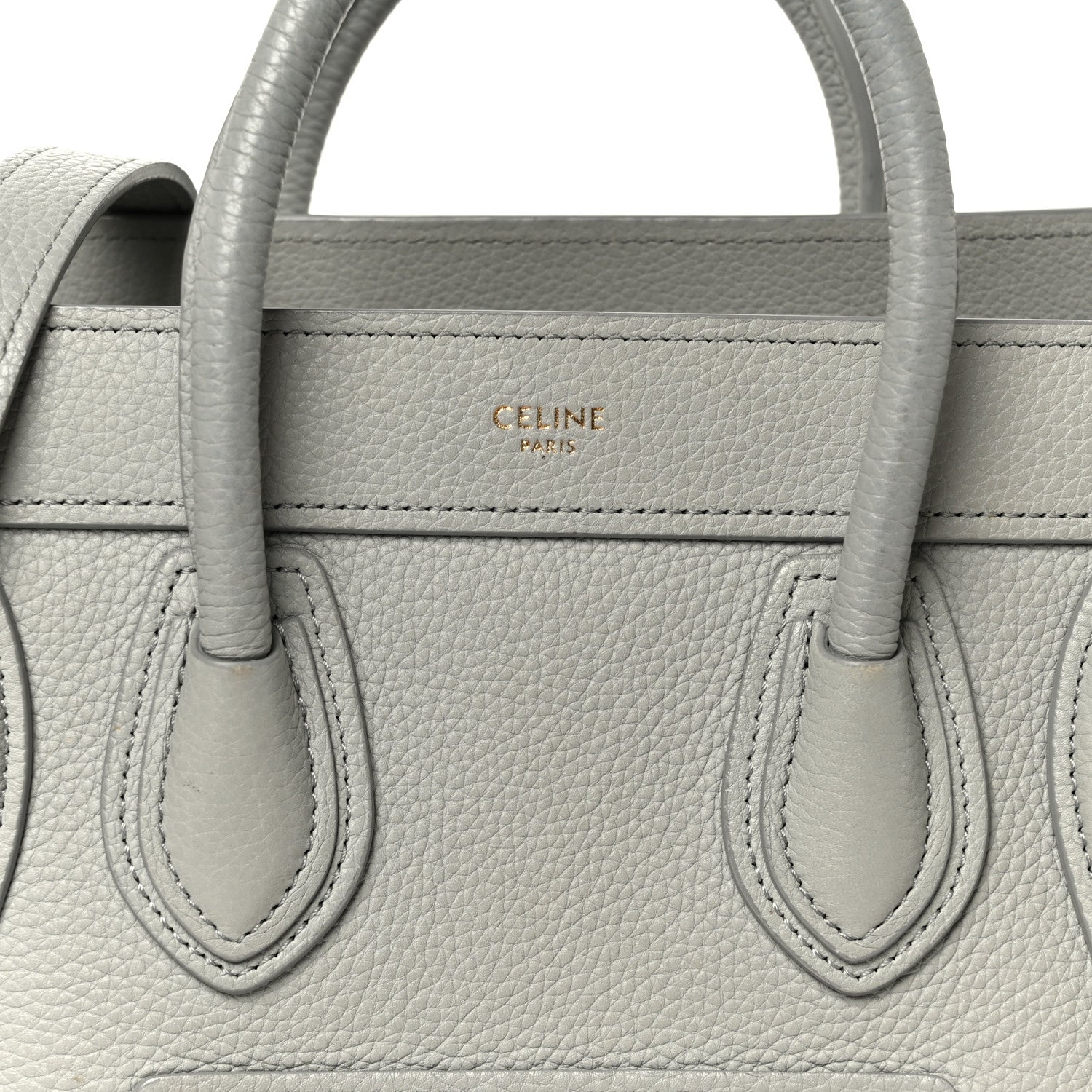 Drummed Calfskin Nano Luggage Pearl Blue