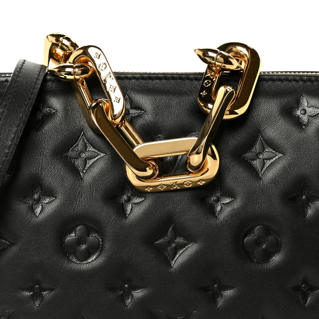 Lambskin Embossed Monogram Coussin BB Black